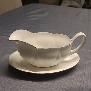 Royal Albert Clair La Lune Gravy Boat with Saucer